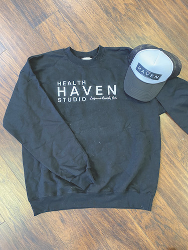2 Health Haven sweatshirt:hat