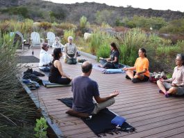 Laura Cohen, an OC Parks resource specialist, leads a seated meditation_Sharon Stello