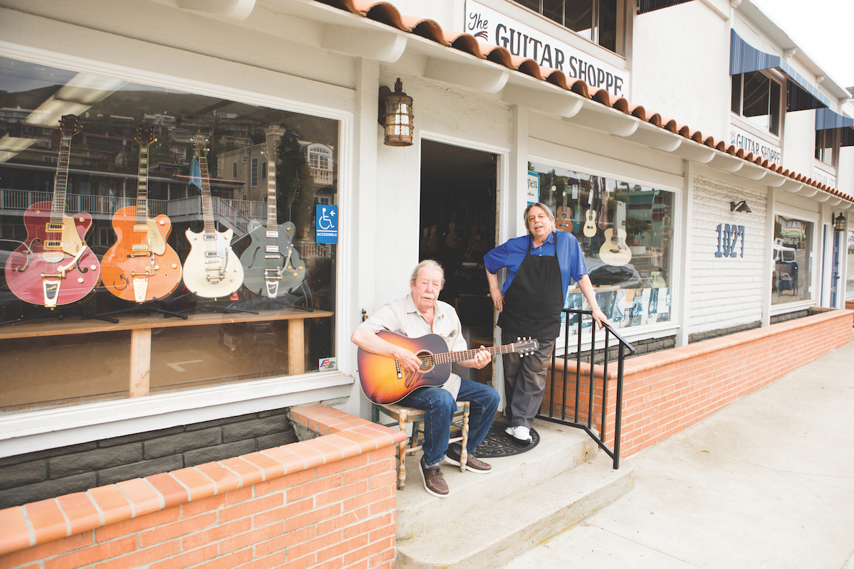 The Guitar Shoppe owners Jim Matthews (left) and Kirk Sand