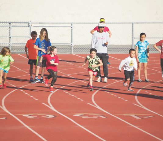 Track Kids Practice Running at Clinic in past year_credit Marc Ostrick:LB Indy file photo