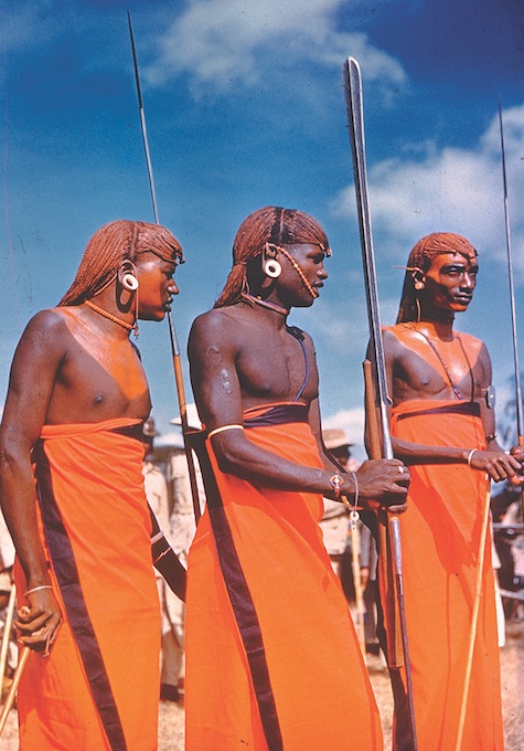 Masai warriors in Africa_credit Surfing Heritage and Culture Center/Dick Metz Collection/shacc.org